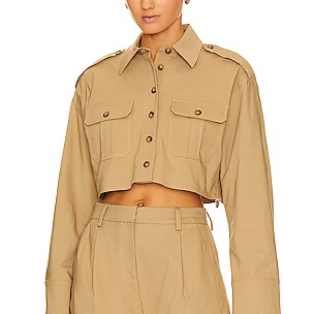 Revolve Cropped Utility Shirt Jacket